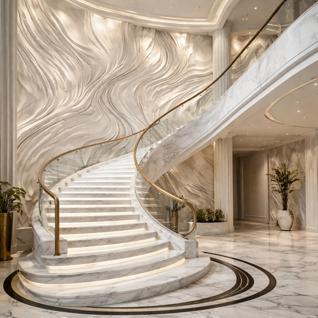 Staircases with continuous flow